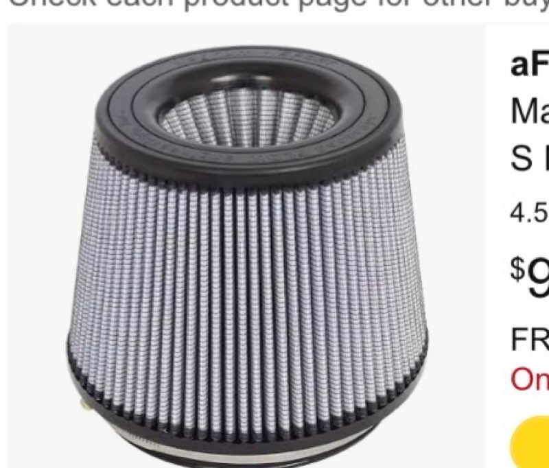 afe power magnum force intake replacement air filter w/pro dry s media - 7" inlet, 7" tall - #21-91055 pro dry s - 3 layer dry media