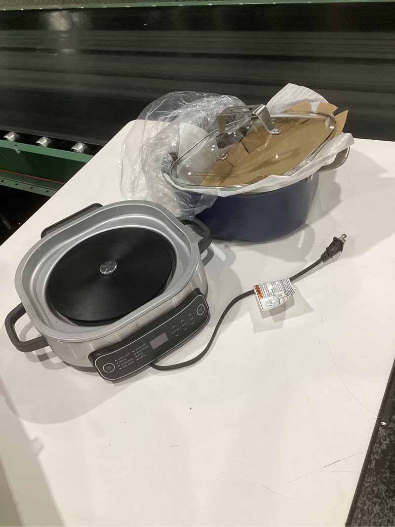 Condition photo showing Good Condition for (used)ninja mc1101 foodi everyday possible cooker pro, 8-in-1 versatility, one-pot faster cooking replaces 10 tools, family-sized capacity with adjustable temp control, 6.5 quarts, midnight blue midnight blue 6.5 quarts