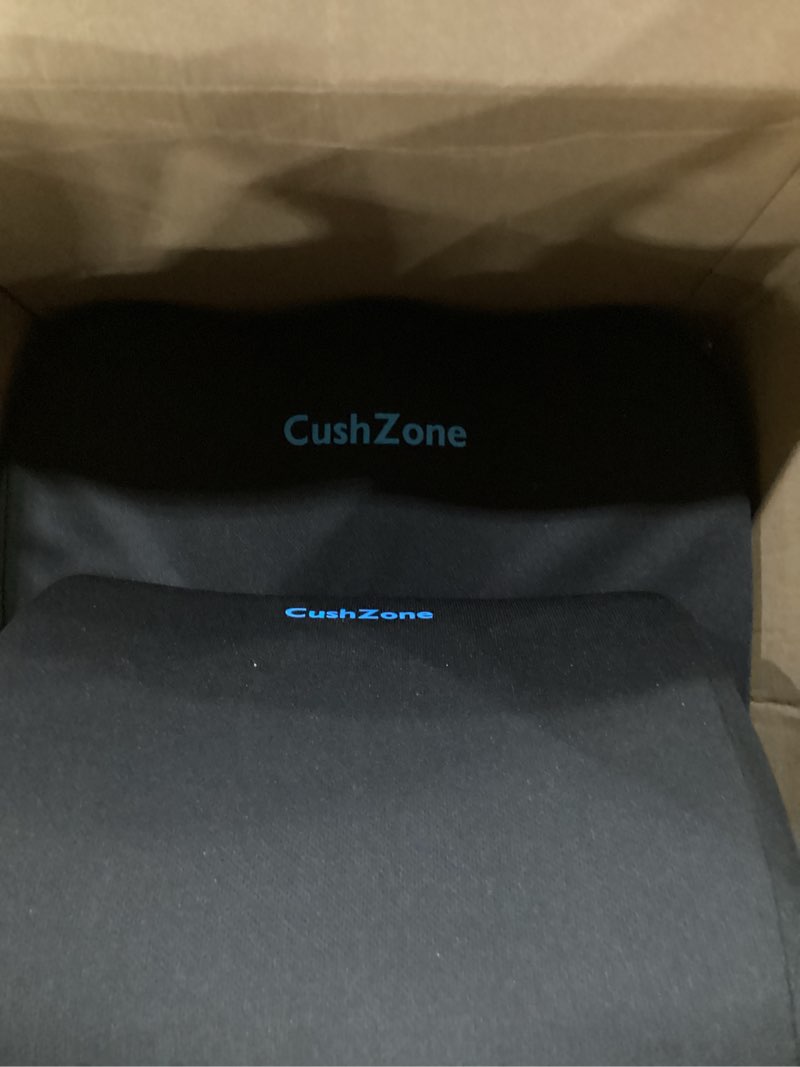 Condition photo showing Good Condition for cushzone ergonomic seat cushion & lumbar support pillow - memory foam for sciatica pain relief & posture correction, non-slip chair cushions for office chair/car/wheelchair/travel (black) black large