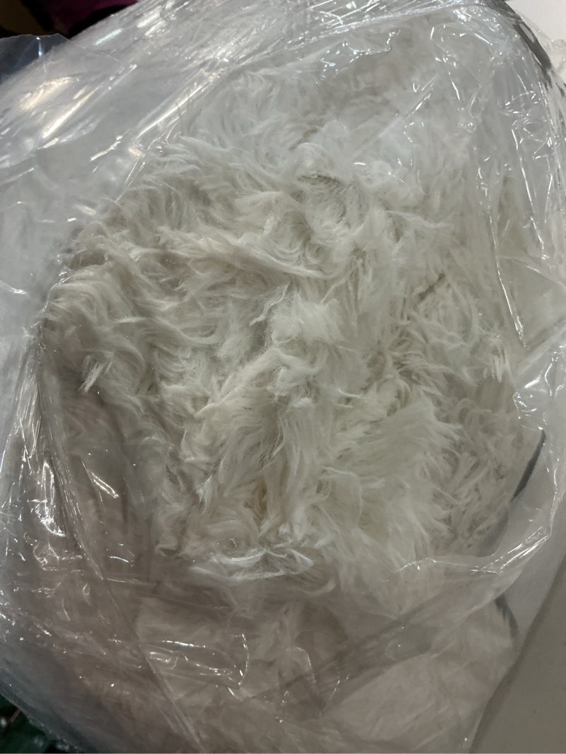 Condition photo showing As Is for merelax soft modern indoor large shaggy rug for livingroom bedroom dorm kids room home decor, non-slip plush fluffy furry fur area rugs comfy nursery accent floor carpet 9x12 feet, ivory 9' x 12' (rectangular) ivory
