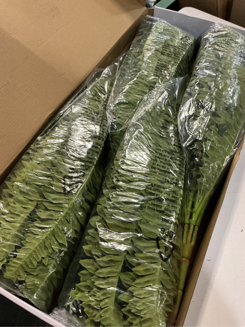 Condition photo showing Good Condition for 35" fake ferns, 4 large artificial bonston ferns bushes plants with 39 fronds for outdoors garden patio porch entrance low maintain home decor