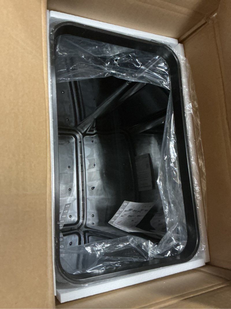 itouchless 68 liter / 18 gallon wings-open lid sensor kitchen trash can with odor filter, dog-proof slim automatic large capacity stainless steel garbage recycling bin for home office business garage mist silver, brushed stainless steel