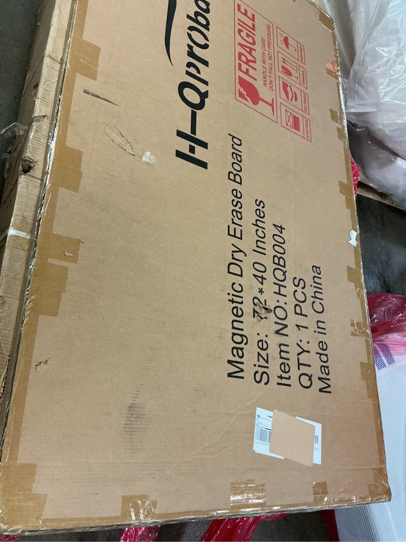 Condition photo showing New/Like New for H-Qprobd Dry Erase Board for Wall 72"x40" Aluminum Presentation Magnetic Whiteboard with Long Pen Tray, Wall-Mounted White Board for School, Office and Home