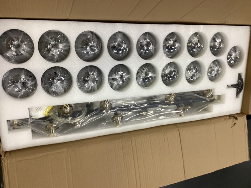 Condition photo showing New/Like New for mid century modern chandelier, 39in 16-lights bubble chandelier glass globe pendant light linear sputnik chandeliers light fixtures for dining room, kitchen island, living room, bar