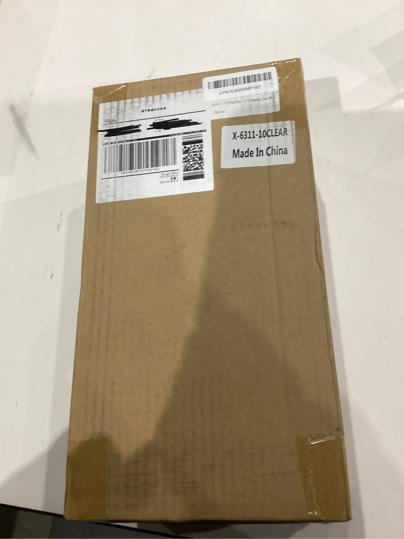 Condition photo showing New/Like New for Citylife 1.3 QT 10 Pack Small Storage Bins Plastic Storage Container Stackable Box with Lids for Organizing, Clear White Clear White 1.3 QT(10 Pack)