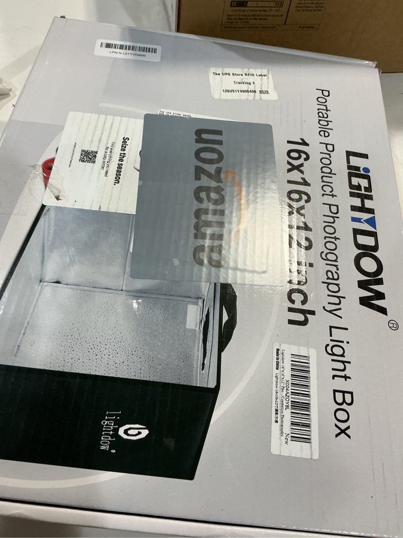 Condition photo showing As Is for Lightdow 16"x16"x12" Photo Studio Light Box Photography with 120 LEDs (CRI>95), 6 Backdrops - Portable/Dimmable/Versatile Folding Shooting Tents for Toys/Jewelry/Watches/Cosmetics Photography