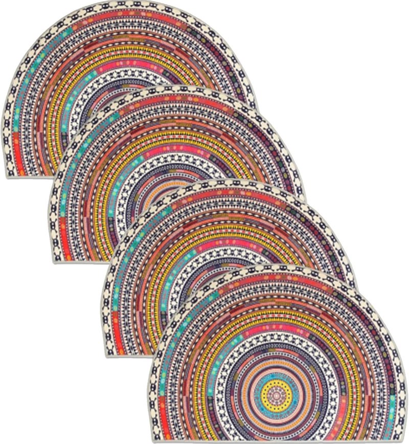 4 Pcs Half Round Home Welcome Door Mat,24''X36'' Indoor Welcome Doormat Outdoor Carpet Entrance Rug Living Room Bedroom Entrance Mat (24''X36'’