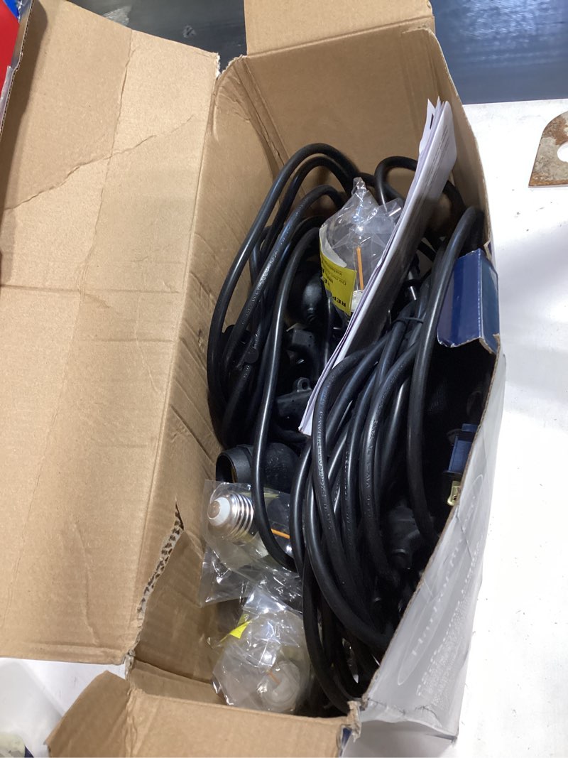 Condition photo showing Good Condition for harbor breeze 48-ft plug-in black indoor/outdoor string light with 24 white -light led edison bulbs