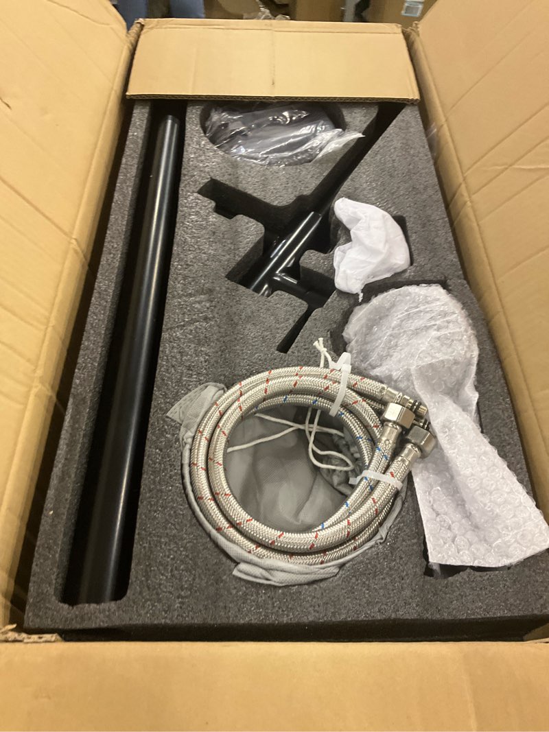 Condition photo showing Good Condition for Free Standing Tub Faucet, High Flow Freestanding Bathtub Faucet with 360°Swivel Spout, 5 Function Hand Shower Matte Black