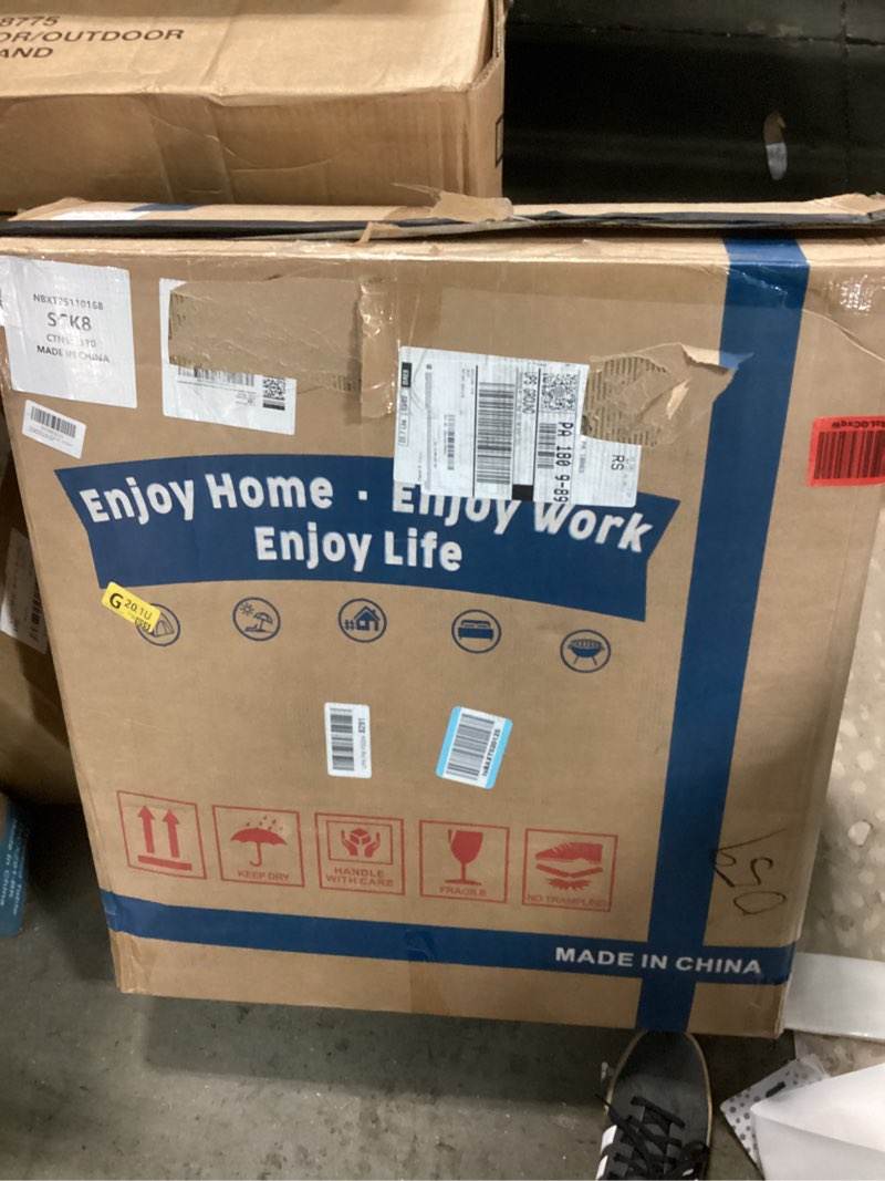 Condition photo showing New/Like New for lazy chair with folding ottoman modern large accent chair,contemporary lounge leisure sofa chair with armrests upholstered sofa armchair reading chair for bedroom,dorm & office(khaki-f)