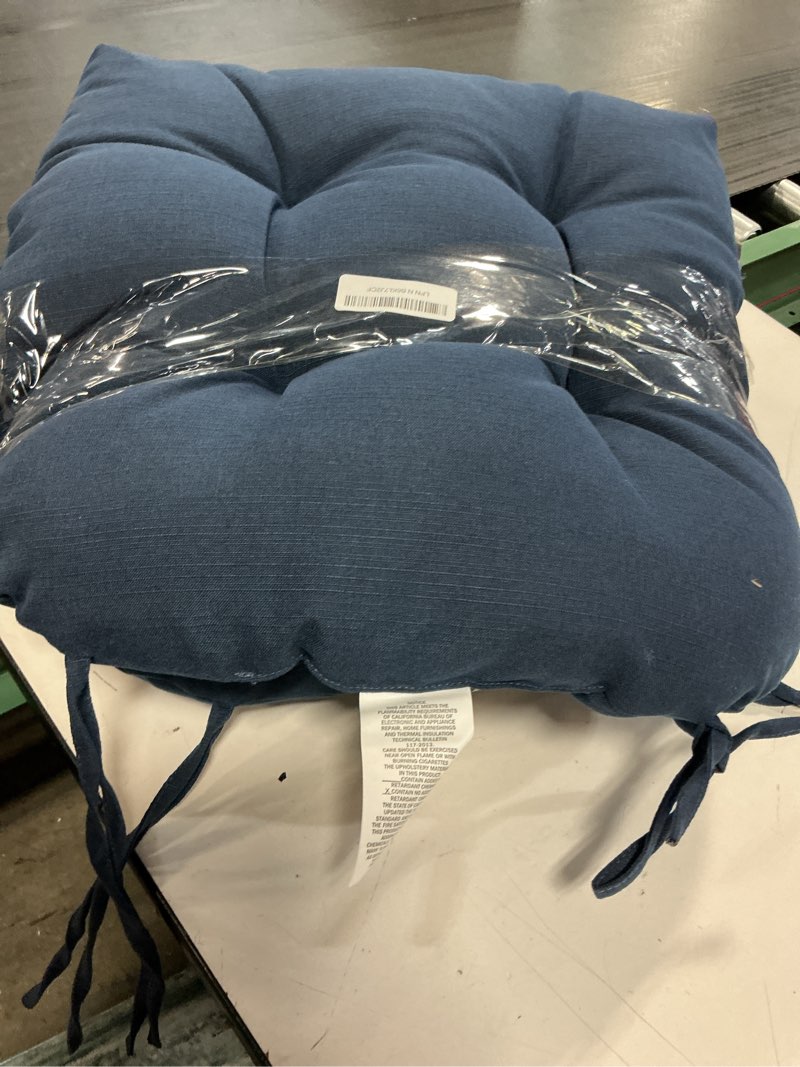 Condition photo showing Good Condition for magpie fabrics 19"x19" tufted seat cushion 2 pack, u-shaped patio cushions with ties, outdoor/indoor chair pads waterproof for dining garden balcony office - navy blue navy