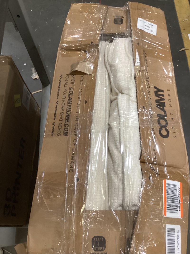 Condition photo showing As Is for MALOL Mid-Century Accent Chair Set of 2 with Solid Wood Frame, Reading Relaxing Armchair Lumbar Pillow& Soft Cushion, Leisure Chair for Living Room, Bedroom, Waiting Room-Beige Beige 2 PC