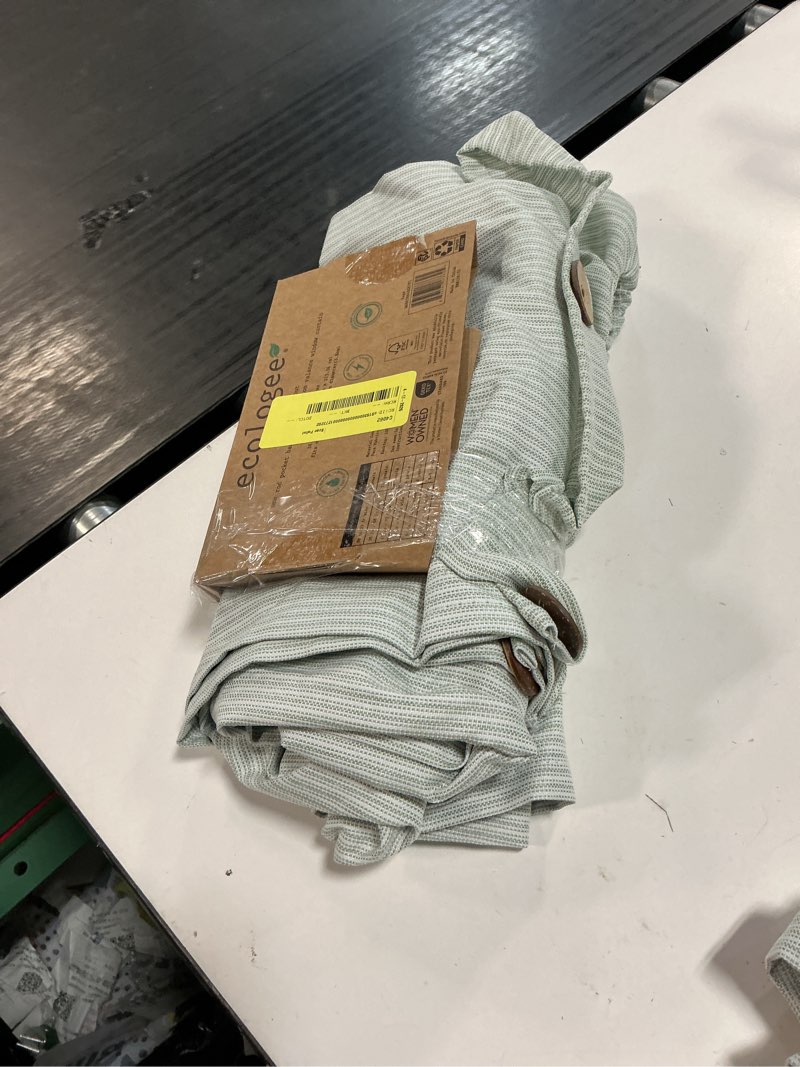 Condition photo showing Good Condition for ecologee jack 100% blackout rod pocket back tab single curtain panel with attached valance with buttons, sage, 38" w x 84" l
