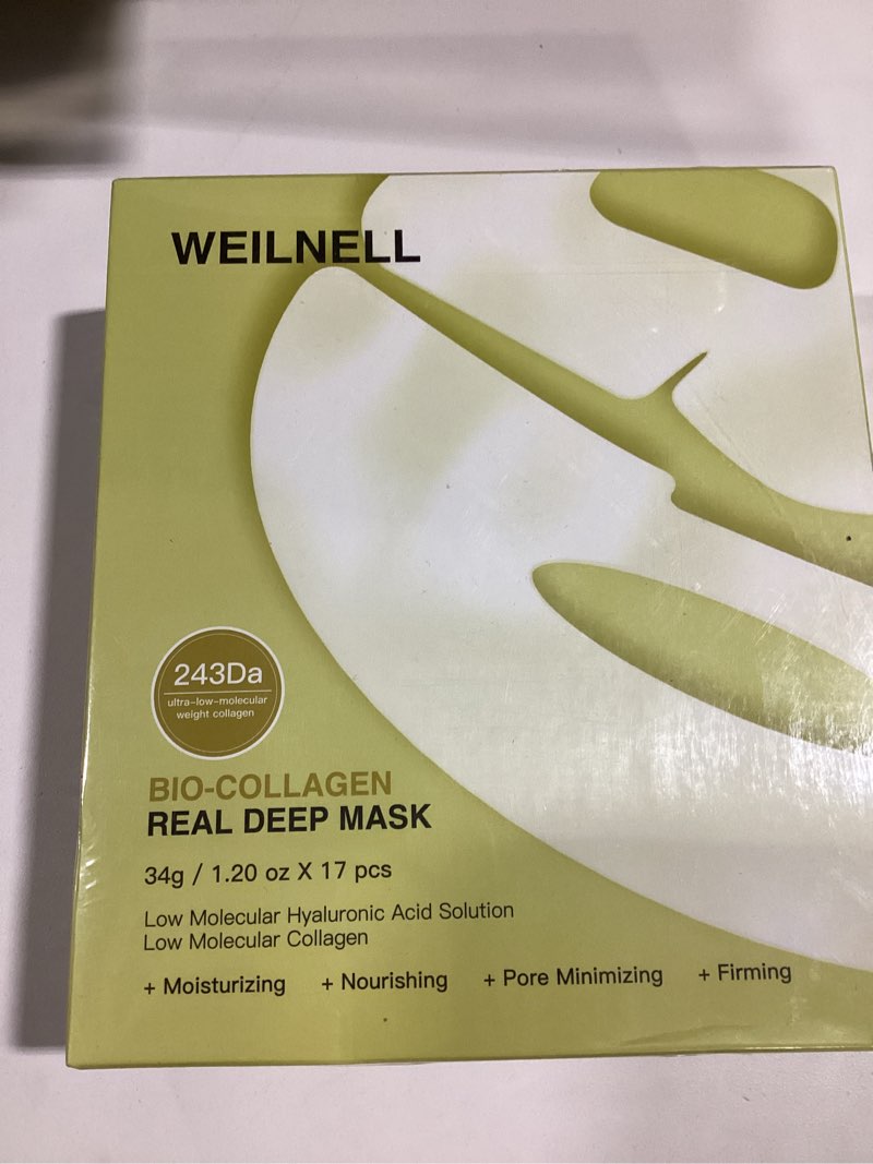 Condition photo showing Good Condition for Bio-Collagen Real Deep Anti Wrinkle Lifting Mask, Overnight Hydrating Face Mask for All Skin Types, Original Bio Collagen Face Mask for Moisturizing, Firming, Glowing, Plump Skin, 17 Packs 17 Count (Pack of 1)