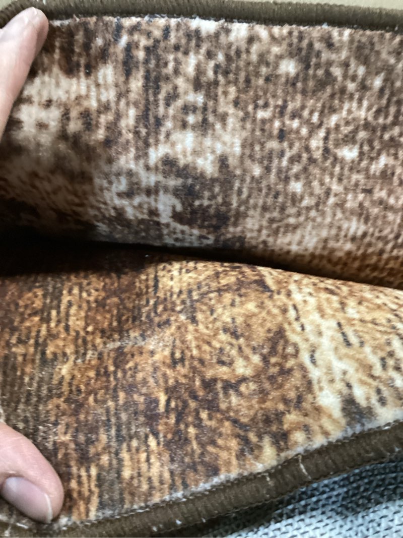 Condition photo showing Good Condition for Kelarea Living Room Rug, 8x10 Rug Modern Abstract Washable Rugs Brown Faux Wool Vintage Carpet, Non Slip Rugs for Bedroom, Dining Room, College Dorm, Kids Playroom, Home Office 8' x 10' (Rectangular) Brown