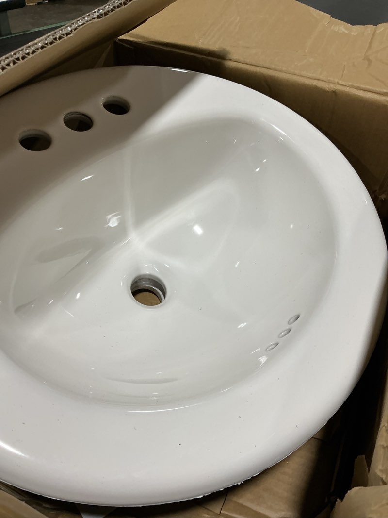 project source huxley vitreous china 17.0-in drop-in oval traditional white bathroom sink