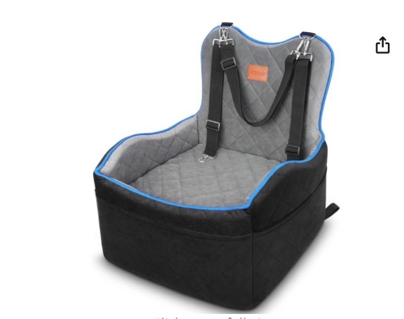 Elevated Dog Car Seat, Booster Car Seat for Small/Medium Sized Dog Fits in Front/Back Seat, 6 Inch M