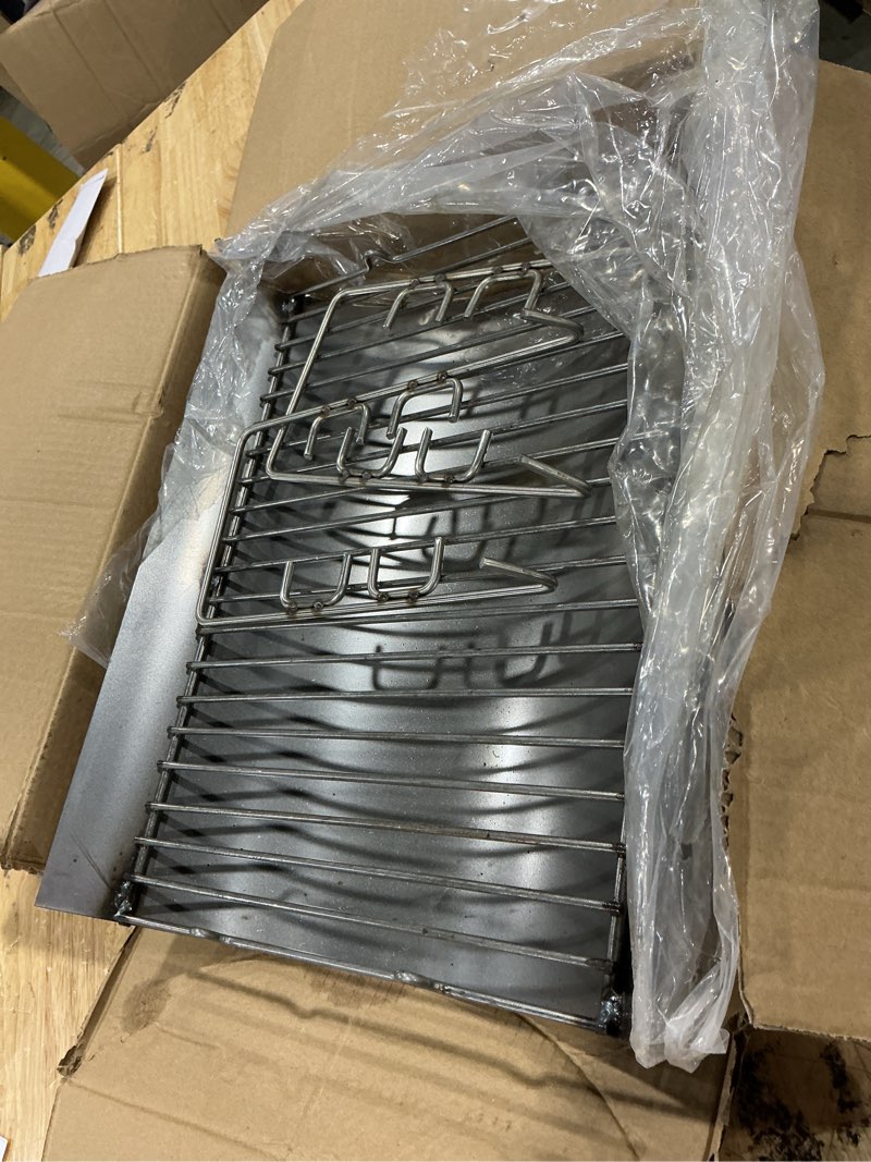 Condition photo showing As Is for hongso 14 7/8 inches fire grate hanger & ash drip pan for use with char-griller 5030 2-burner gas & charcoal grill, replacement parts chargrill ash pan