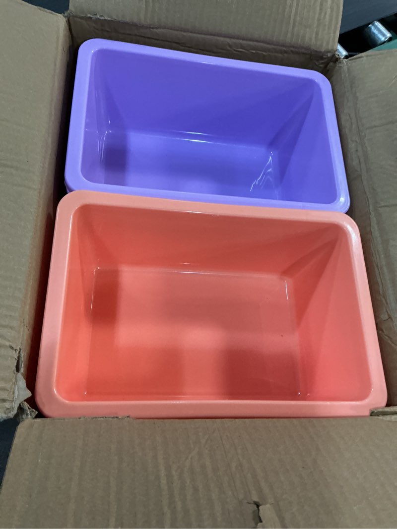 Condition photo showing Good Condition for Zonon 12 Pcs Plastic Cubby Bins Office Storage Container Storage Bins Plastic Organization with 1 Pack Self Adhesive Label for Library Office Home Nursery(Pastel) Multicolor