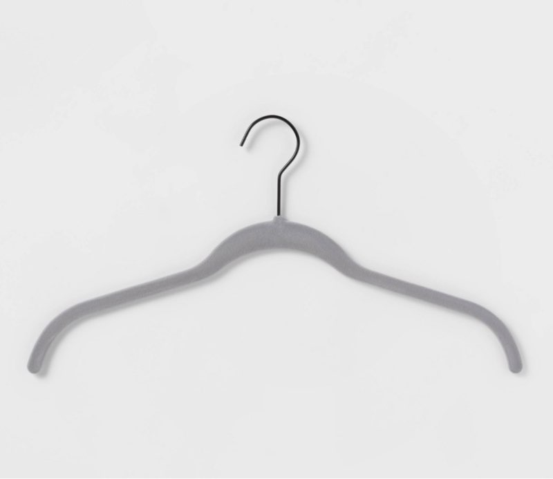 10pk Shirt Flocked Hangers Gray - Brightroom™: Velvet Clothes Hangers, Adult Use, Plastic & Felt Material( Total Of 36 Hangers) 