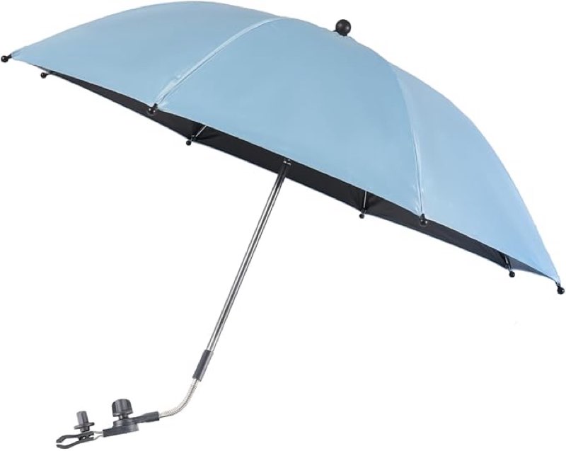 Baby Pram Umbrella with Adjustable Universal Clamp,Children Buggy Sun-Proof Parasol with Clip On UPF 50+ Great for Pushchair,Strollers