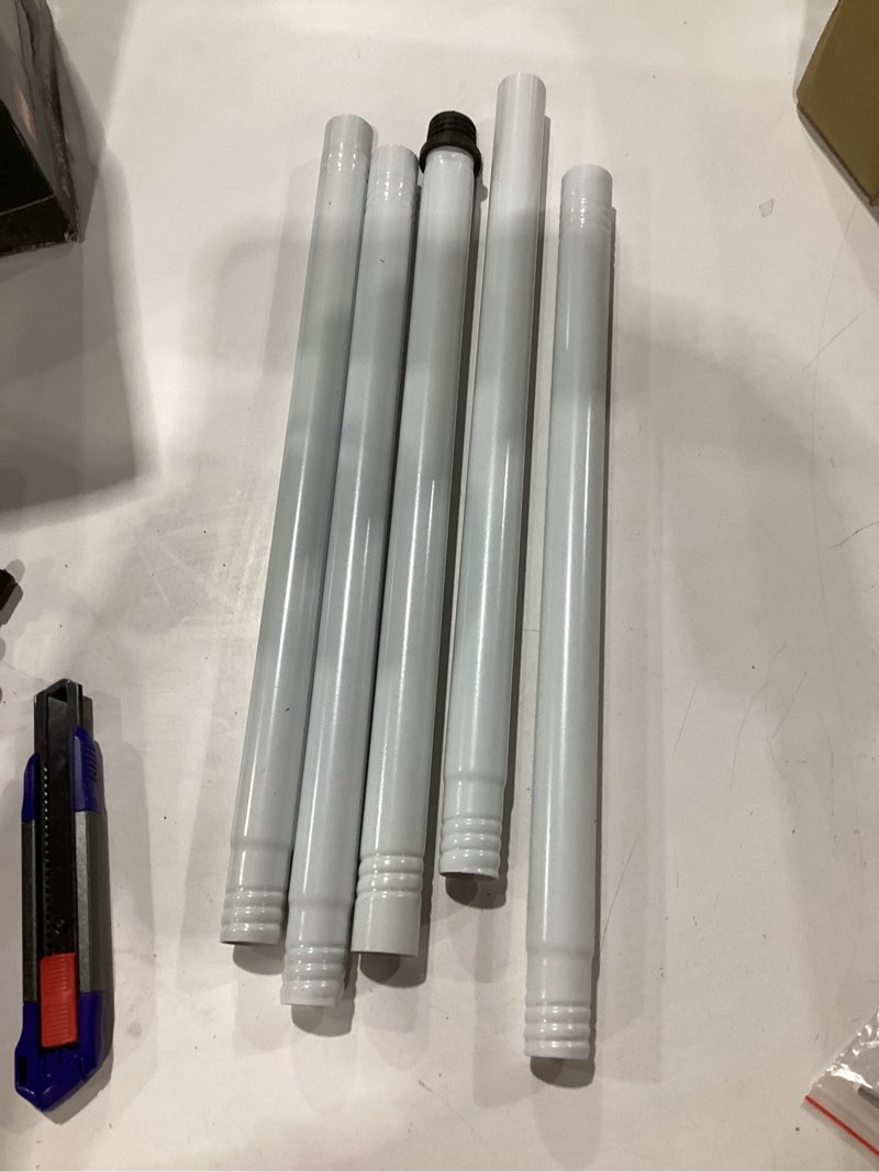 Condition photo showing Good Condition for flag pole kit, 6 ft flag pole for outside house, with heavy duty holder bracket, aluminum alloy tangle free rings, thickened stainless steel flagpoles for residential, outdoor or porch, 1 inch white 6 ft white