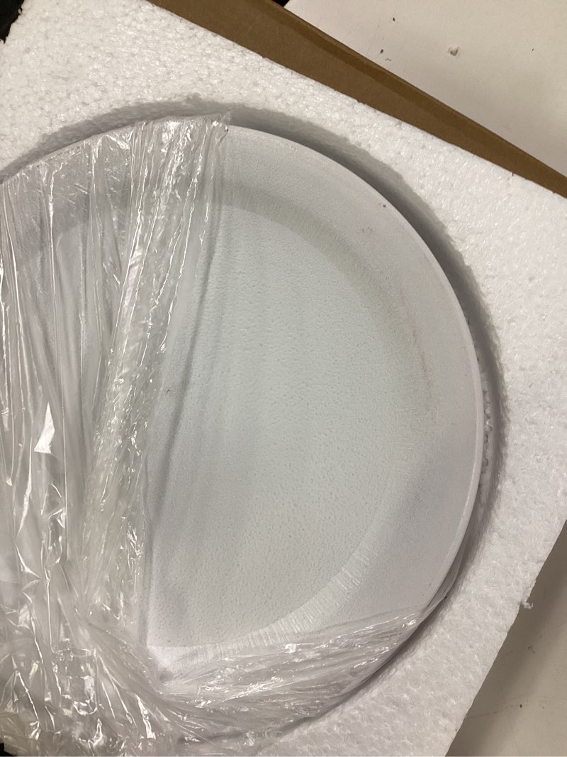 Condition photo showing Good Condition for 12 inch large ceramic saucer - ceramic drainage tray for plant pot (matte white) 12 inch white