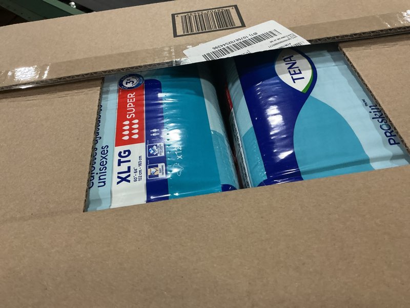 Condition photo showing New/Like New for tena proskin unisex adult diapers with tabs, maximum absorbency, x-large, 48 ct x-large 48