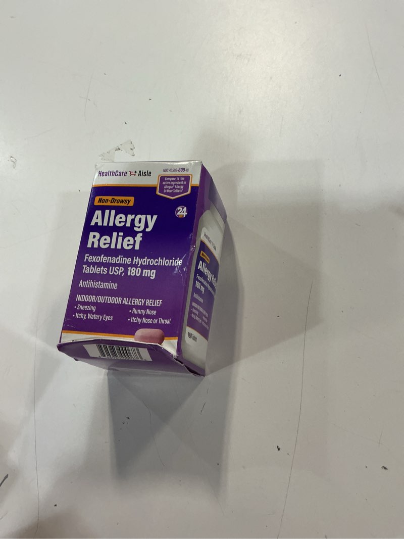 Condition photo showing New/Like New for (Exp 2026-03)HealthCareAisle Allergy Relief - Fexofenadine Hydrochloride Tablets USP, 180 mg - 180 Tablets - Allergy Medication, Non-Drowsy 24-Hour Relief 180 Count (Pack of 1) 180mg