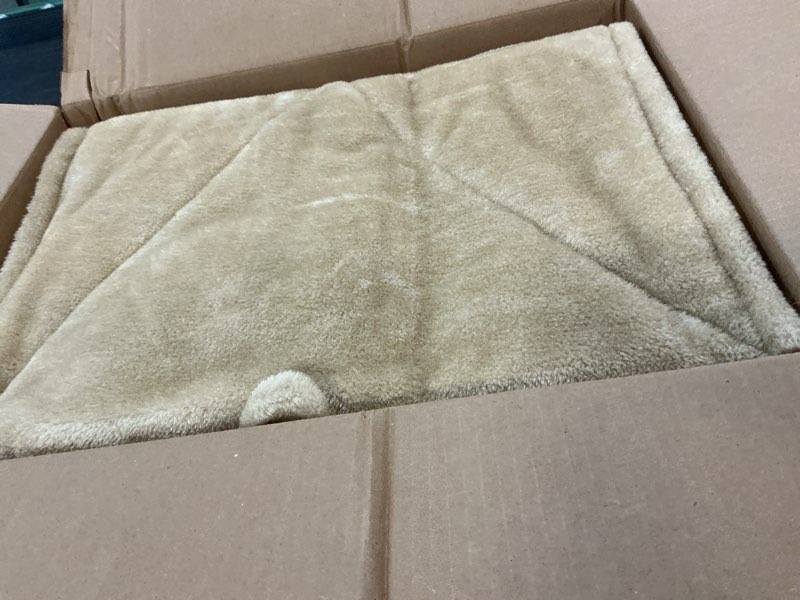 Condition photo showing Good Condition for furhaven thermanap self-warming cat bed for indoor cats & large/medium dogs, washable & reflects body heat - quilted faux fur reflective bed mat - cream, large large - 36"l x 24"w cream