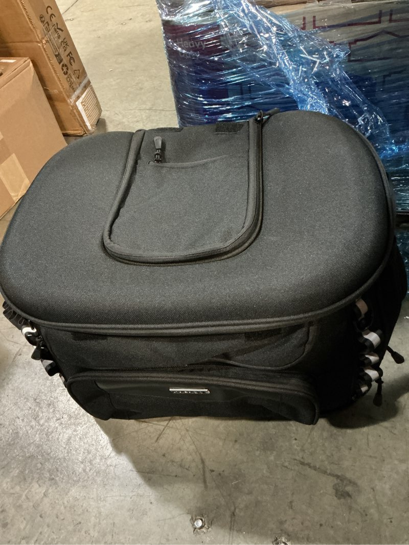 Condition photo showing Good Condition for goldfire motorcycle dog/cat carrier, portable pet carrier voyagers dog carrier crate for street glide road king with luggage rack or sissy bar utv atv touring trike models(black)