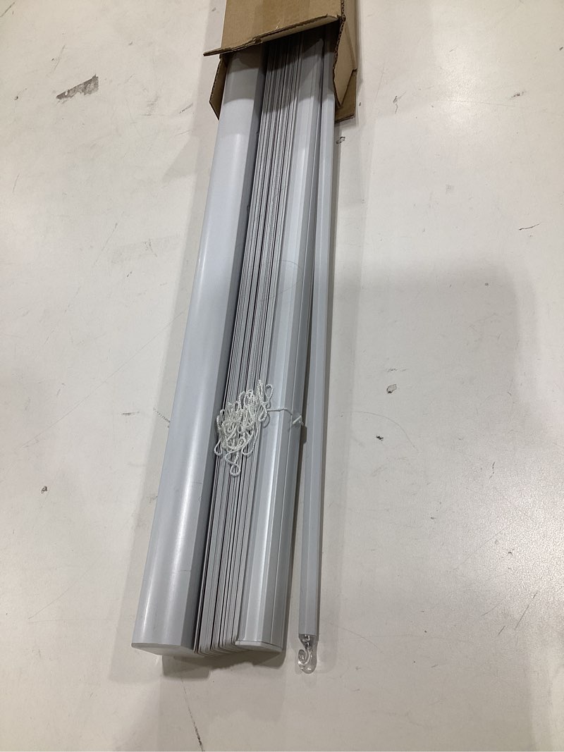 Condition photo showing Good Condition for LazBlinds Cordless White 1" Room Darkening Vinyl Mini Blinds, 27" W X 48" H Horizontal Window Blinds for Home, Cordless Shades for Indoor Windows White 27"W X 48"H