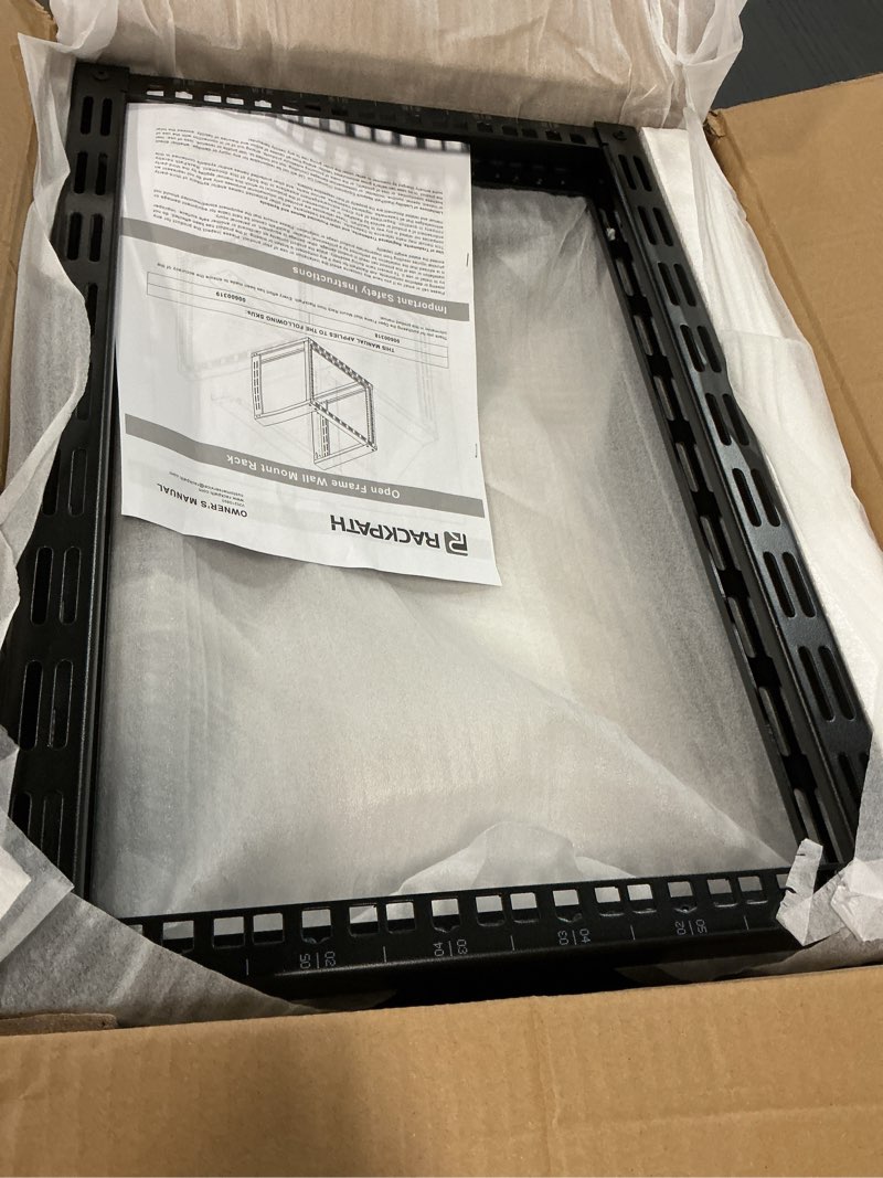 Condition photo showing Good Condition for RackPath 6U Wall Mount Rack Open Frame 19in Server Equipment Rack Heavy Duty - 17in Depth