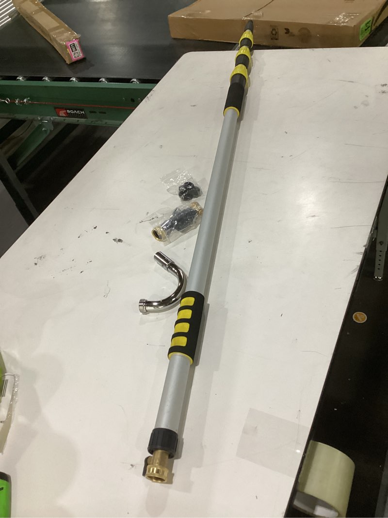 Condition photo showing New/Like New for Gutter Cleaning Tools from The Ground, 24FT Reach Rain Cleaner with Bendable Wand and Quick Connect Adapter for Garden Hose 16FT