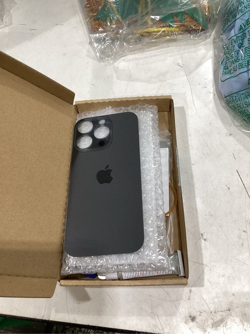 Condition photo showing New/Like New for oem rear back glass replacement for iphone 16 pro 6.3-inches with reparing tool kit and pre-installed adhesive (black titanium)