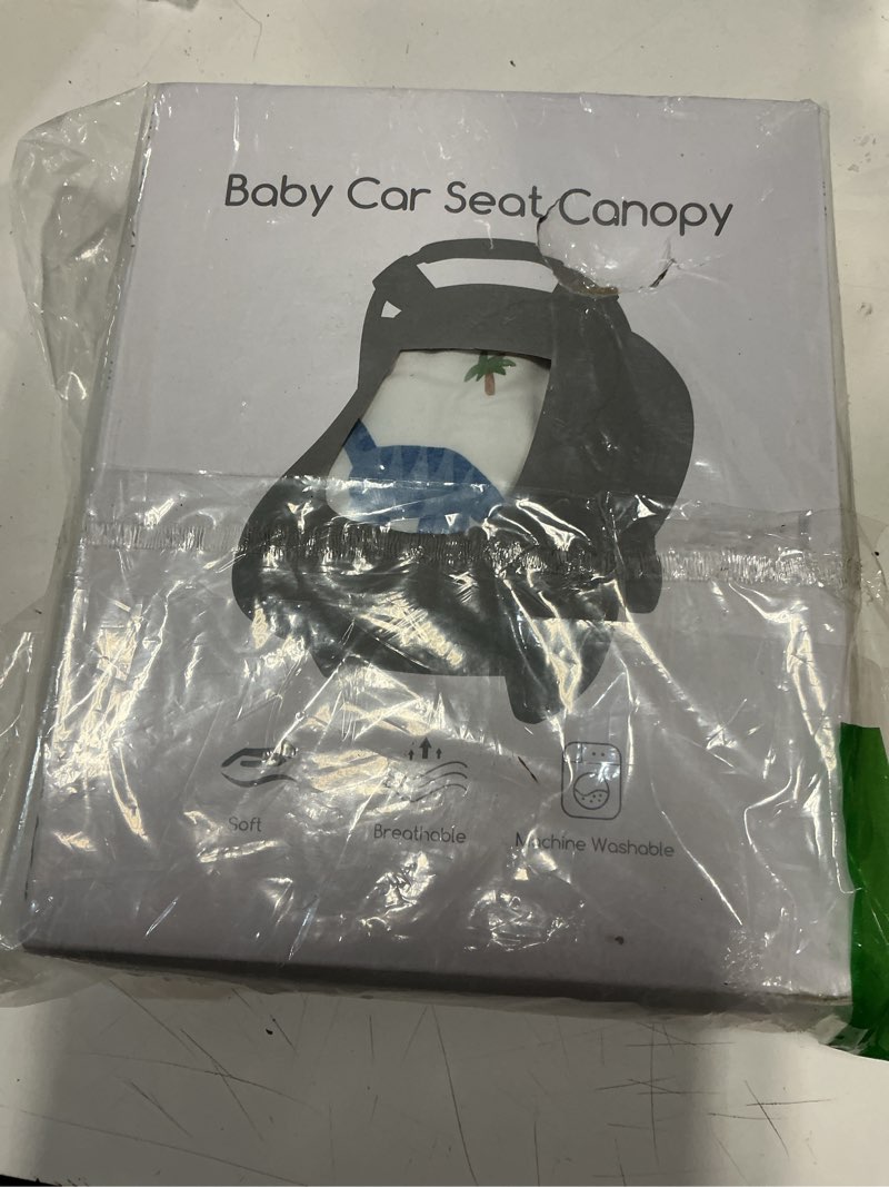 Condition photo showing New/Like New for car seat cover baby boy, infant carseat covers with mesh, dual-layer protection for summer winter, easy access newborn canopy breathable, windproof & fit baby stroller, dinosaur