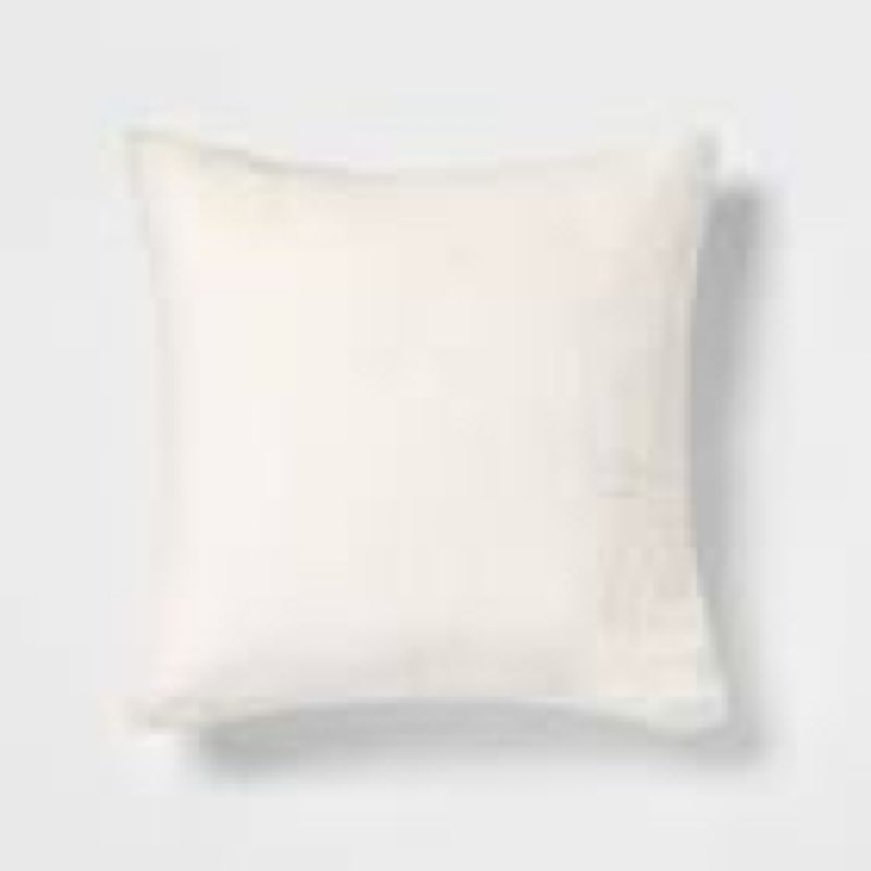 oversized faux rabbit fur square throw pillow cream - threshold™