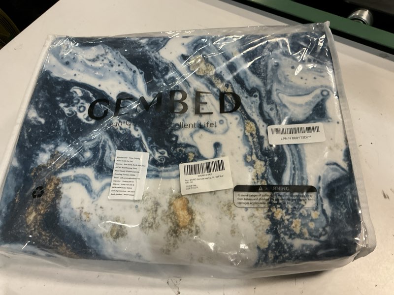 Condition photo showing New/Like New for gembed washable area rug 4x6 - artistic style modern rug for living room bedroom dining room, soft low pile machine washable carpet, non slip non shedding area rug - dark blue/gold, 4'x6' dark blue/gold 4' x 6' (rectangular)