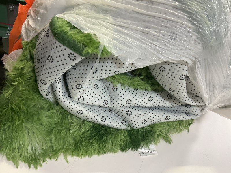 Condition photo showing As Is for Ophanie Green Rug Grass Area Rugs for Bedroom, 4x6 Shag Fluffy Carpet, Fuzzy Furry Plush Soft Cute Kids Baby Girls Shaggy Bedside Indoor Floor Carpets for Teen Dorm Home Decor Aesthetic, Nursery 4' x 6' (Rectangular) 7- Green