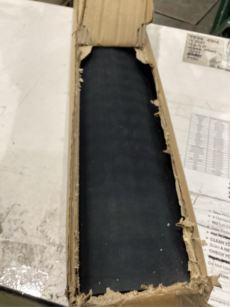 Condition photo showing New/Like New for heavy duty coin-grip rubber flooring roll, 4' x 8', 1/8" thick, black, waterproof, anti slip, safety floor protector mat for garage, workshop, bench, cellar, trailer, mews, cowshed