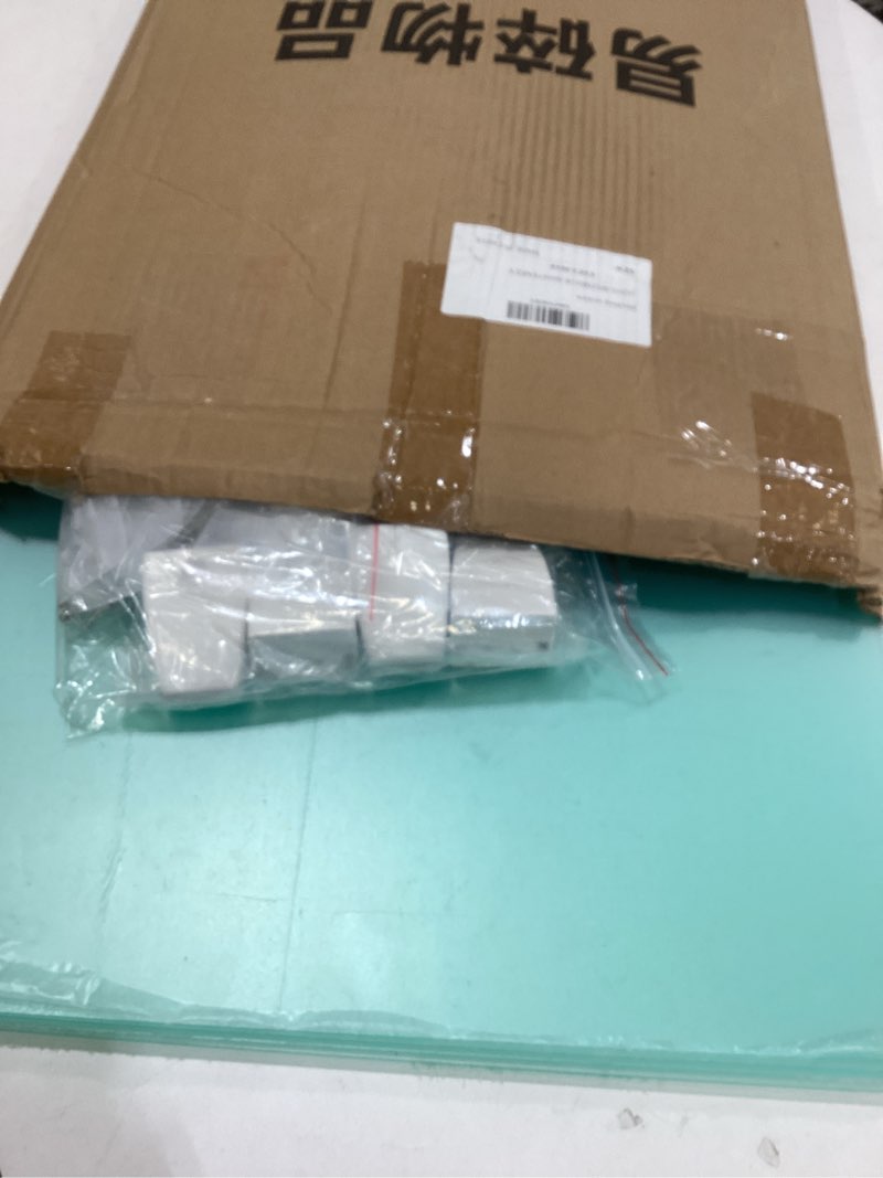 Condition photo showing Good Condition for GOOFCXO 4 Pcs Desk Divider Privacy Panel 23.6 x 15.8 Inch Counter Desk Acrylic Panel Holder Free Standing Privacy Shield Work Station Desk Divider Partition for Offices Schools Call Centers (Frosting)