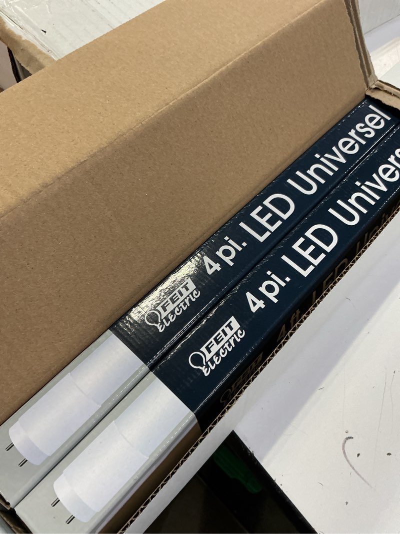 feit electric t8 led bulbs 4 foot, 40 watt equivalent, type a tube light, plug & play, t8 or t12 led tube light, led fluorescent replacement, frosted, t48/840/ledg2/4, 4100k cool white, 4 pack 4100k (cool white) g13 base