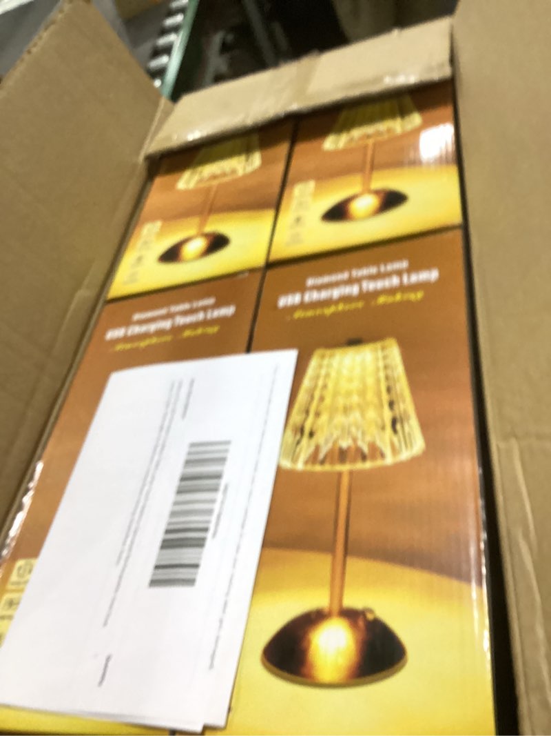 Condition photo showing New/Like New for Liliful 1 Pcs LED Portable Cordless Table Lamp Touch Battery Operated Rechargeable Desk Lamp 3 Color Dimmable for Bedroom Living Room Dining (Classic Style,Gold) 1 Classic Style