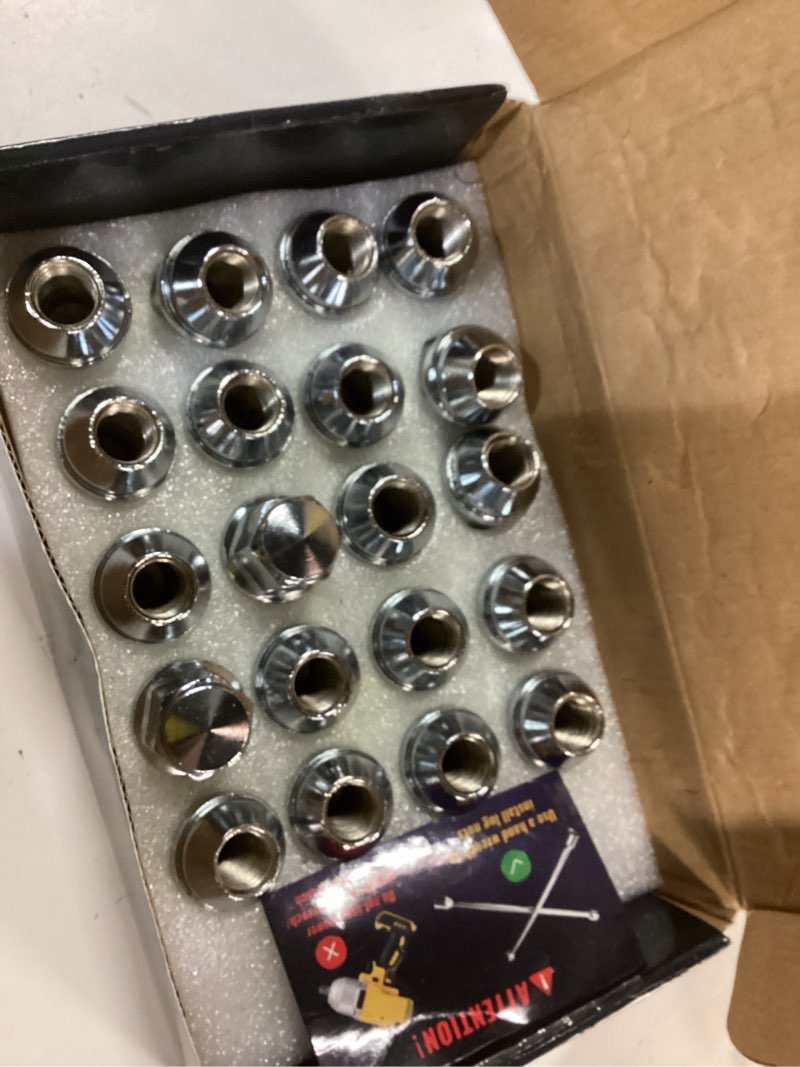 Condition photo showing New/Like New for 20 Pcs 14x1.5 One-Piece Chrome OEM Factory Style Lug Nuts for Stock Wheels, Replacement for 2015/2016/2017/2018/2019/2020 Mustang Edge MKX MKZ Aviator 14× 1.5 20pcs,1.5IN Chrome