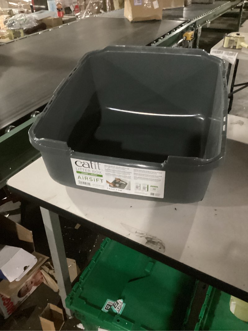 Condition photo showing As Is for Catit Airsift Jumbo Hooded Litter Pan, Warm Gray/White - Privacy and Easy Access for Cleaning - Ideal for Larger or Multiple Cat Households