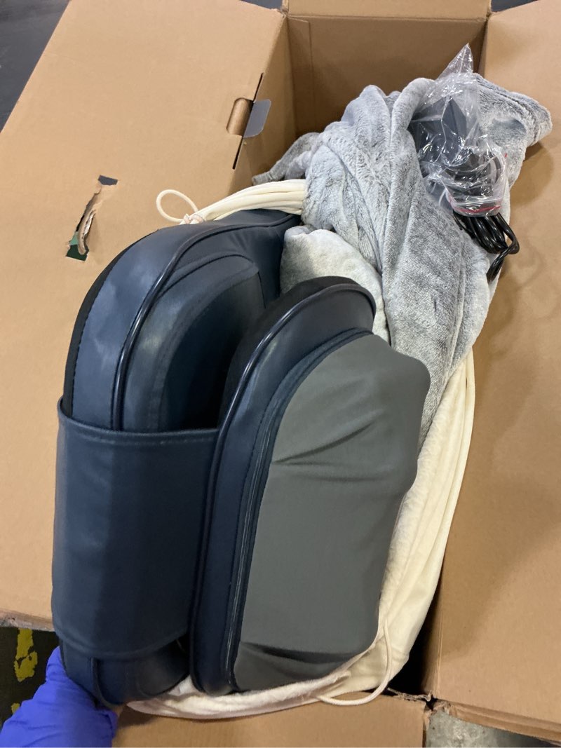 Condition photo showing Good Condition for shiatsu massage cushion for neck and back with heat - 4d kneading, vibration for relief muscle tension, dual-neck design, adjustable intensity and height for office chair, home use, navy blue