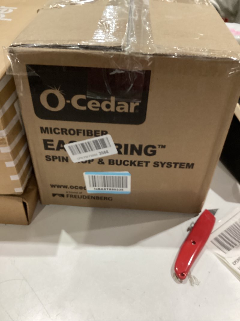 Condition photo showing Good Condition for O-Cedar EasyWring Microfiber Spin Mop, Bucket Floor Cleaning System, Red, Gray, Standard Easywring Spin Mop & Bucket