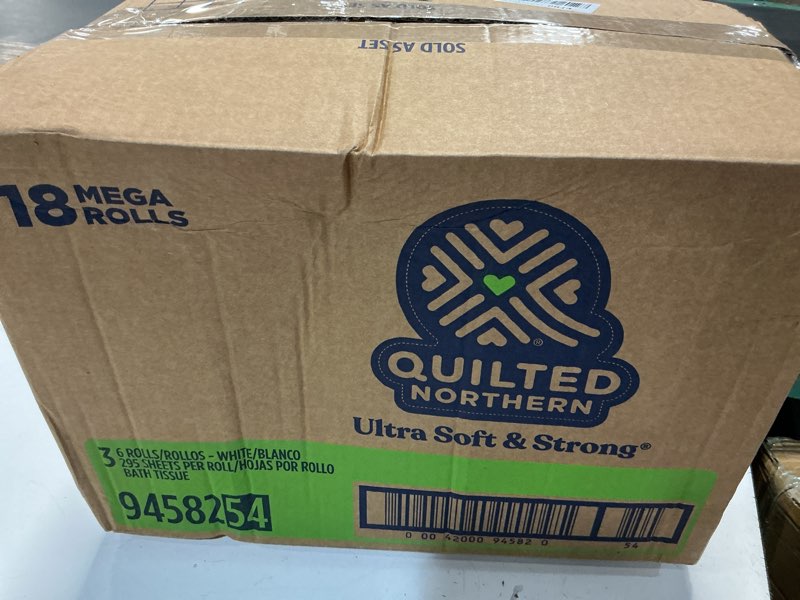 Condition photo showing New/Like New for quilted northern ultra soft & strong toilet paper, 18 mega rolls = 72 regular rolls, 5x stronger, white, 2-ply, premium toilet tissue mega 18 rolls (pack of 1)