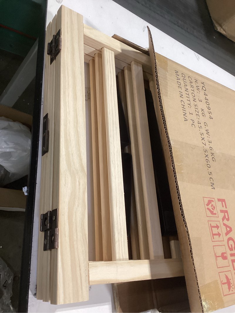 Condition photo showing Good Condition for YOCAN Paint-Free Wooden Freestanding Dog Gates for The House,Doorways, Stairs,Wood Dog Fences Indoor Pet Gate,Step Over Fence-3 Panels L:69" H:16.9" ?3 Panels?16.9"H