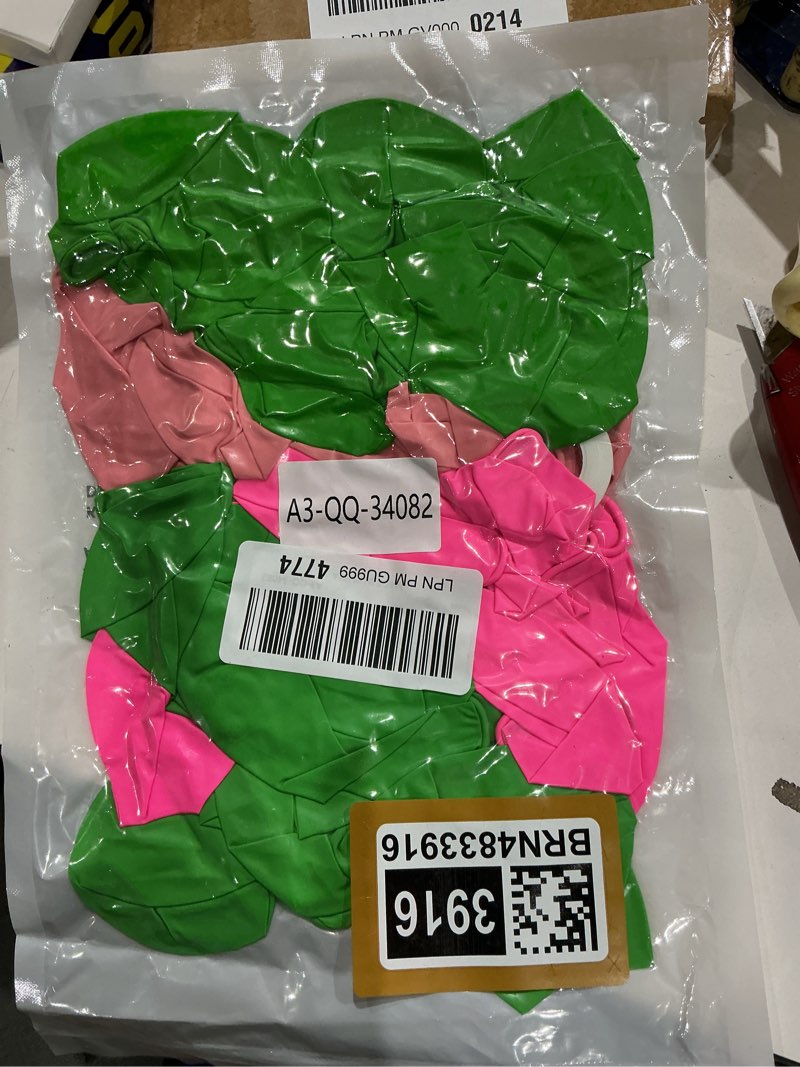 Condition photo showing New/Like New for pink and green balloons, 60pcs 12inch pink and green balloons, for girl birthday wedding baby shower party decorations pink green